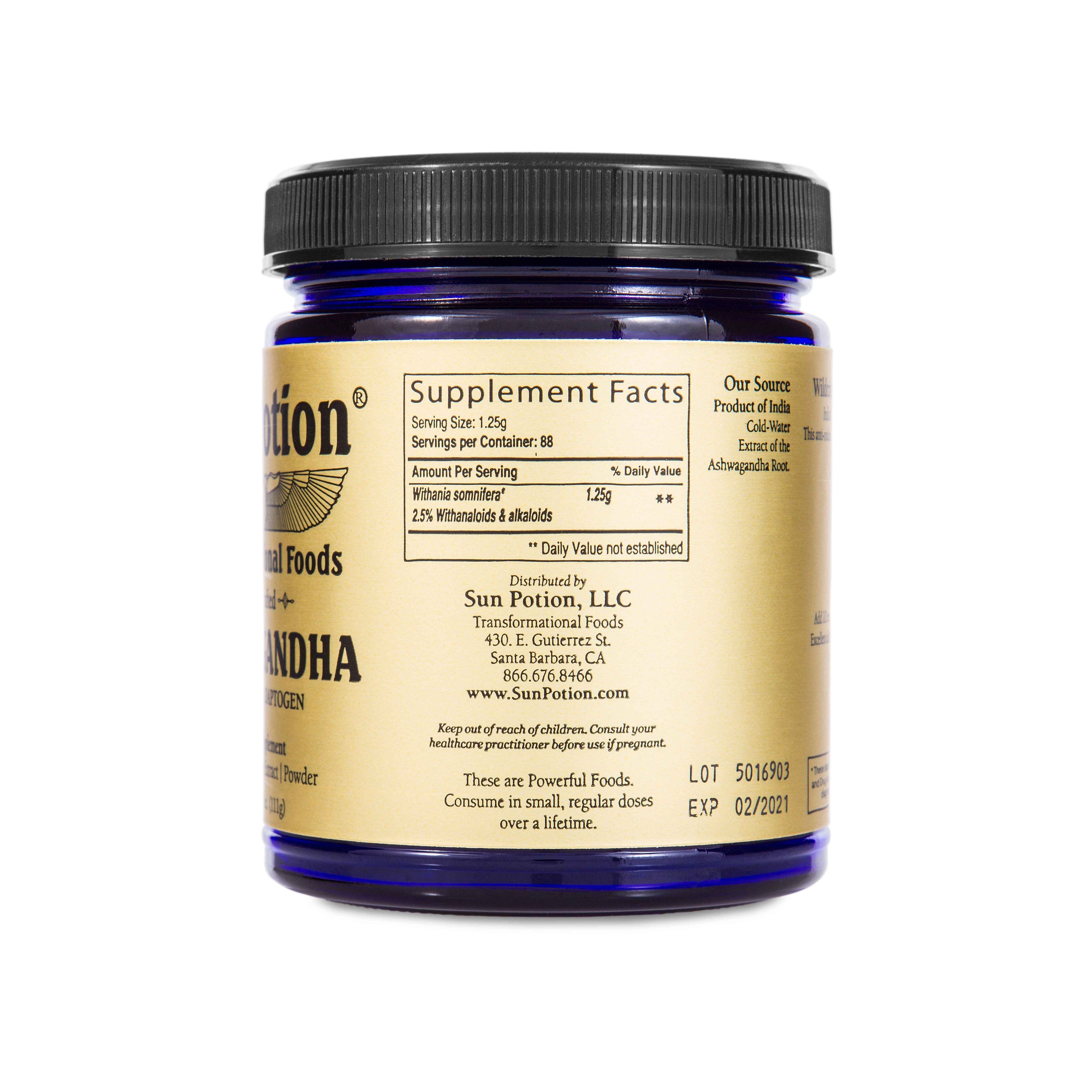 Sun Potion Ashwagandha Polvere Ayurvedica Barattolo 111 g