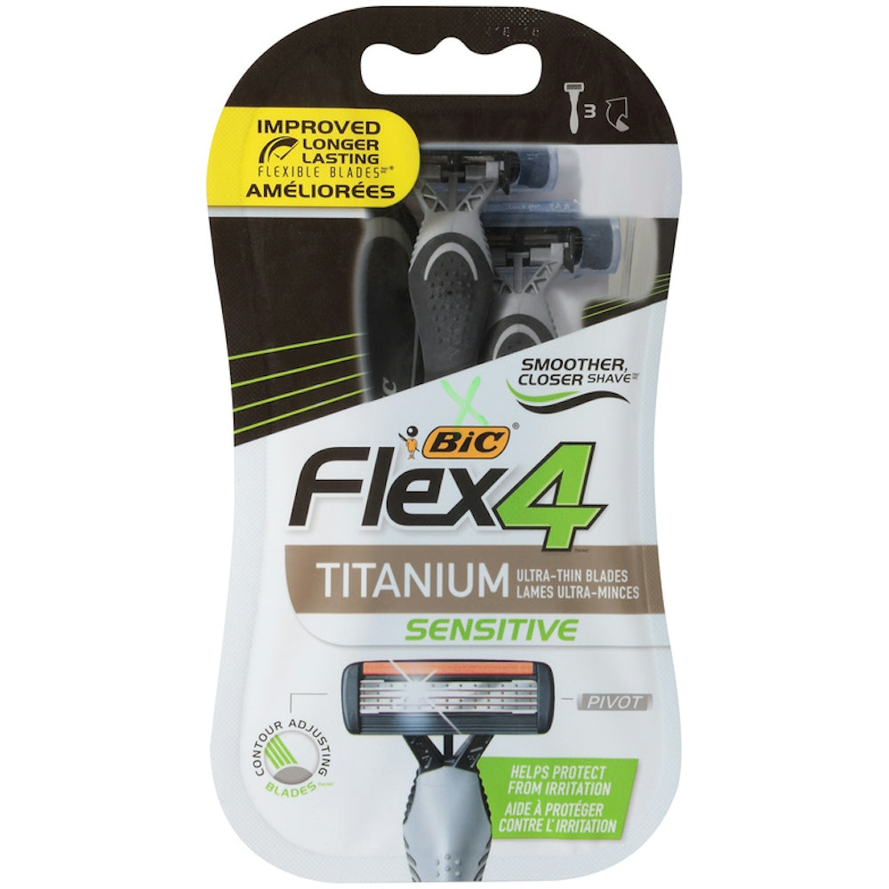 BIC Flex 4 Titanium Rasoio Usa e Getta Uomo Pelle Sensibile
