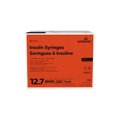 Embecta Siringhe Insulina 28G 12,7 mm 1 ml 100 Pezzi