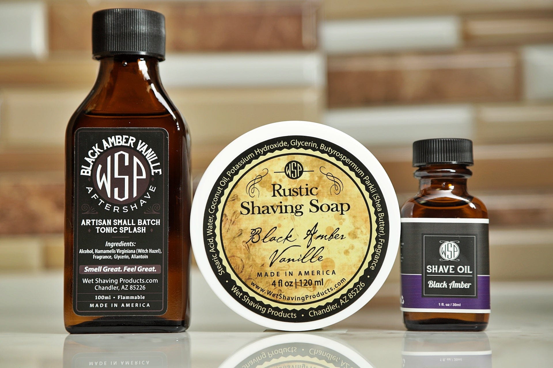 Wet Shaving Products Black Amber Rustic sapone da barba vegano ambra