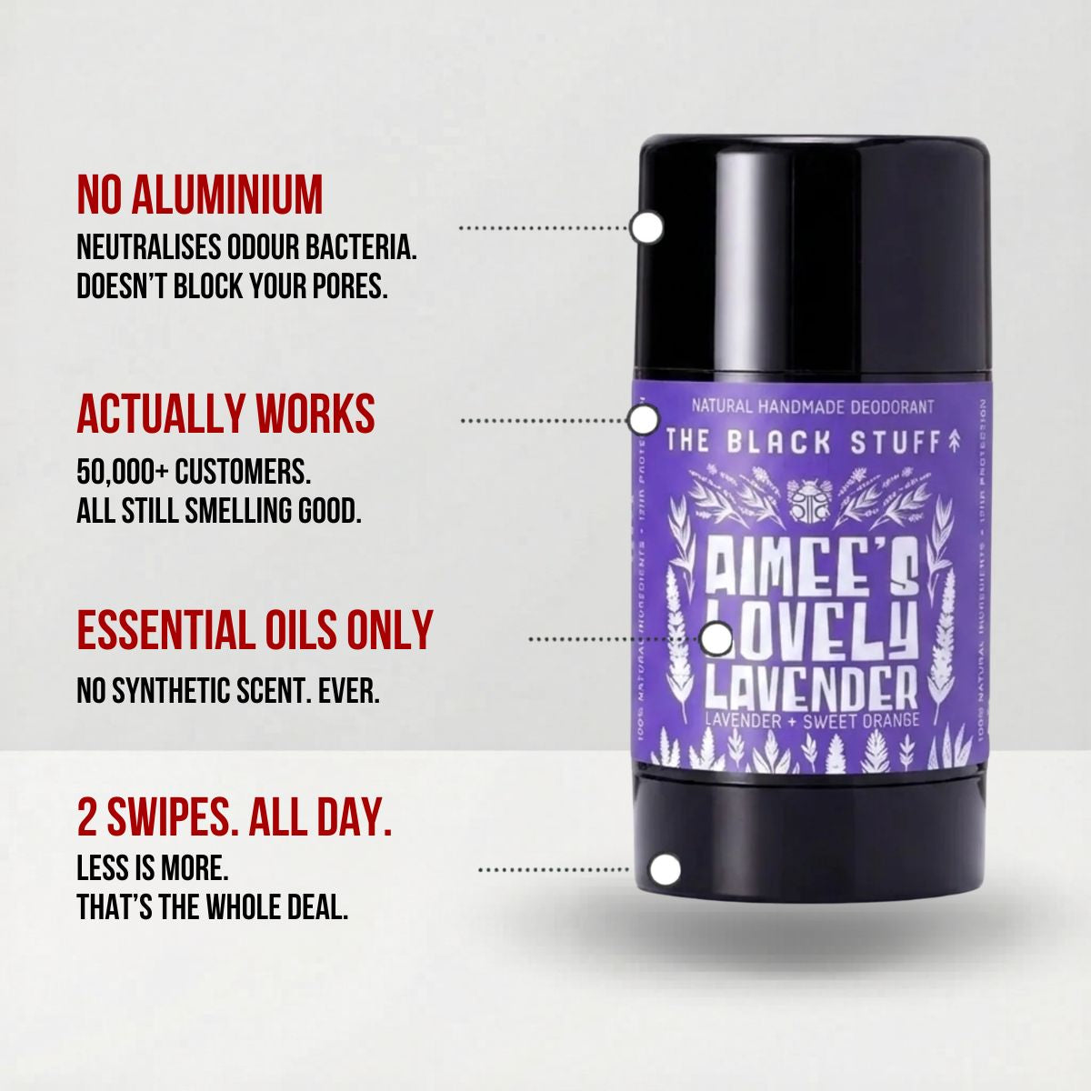 The Black Stuff Natural Deodorant deodorante Aimees Lavender arancia