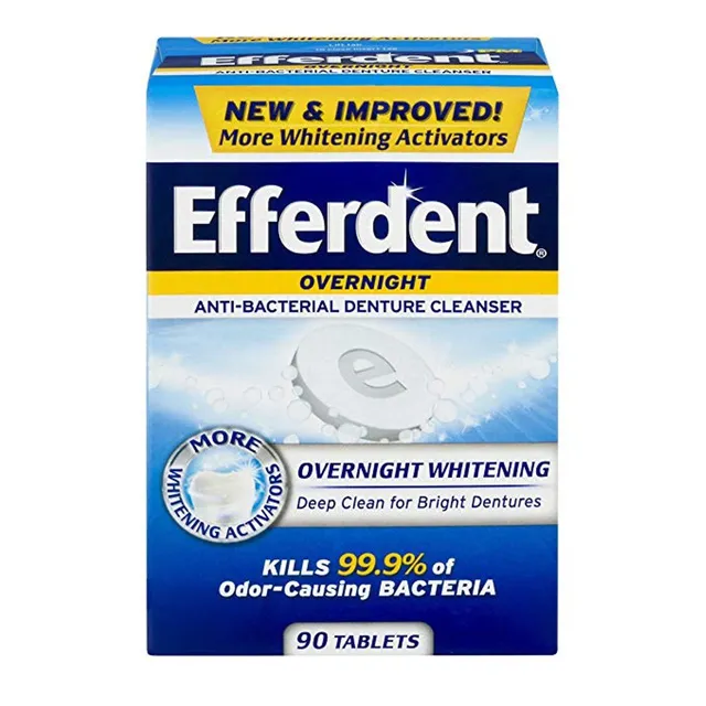 Efferdent PM compresse pulizia dentiere notte 90 pezzi