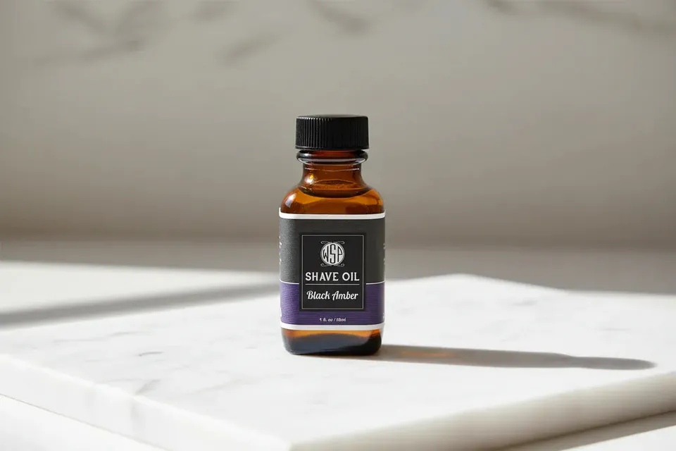 Wet Shaving Products Black Amber olio prebarba 1 oz ambra