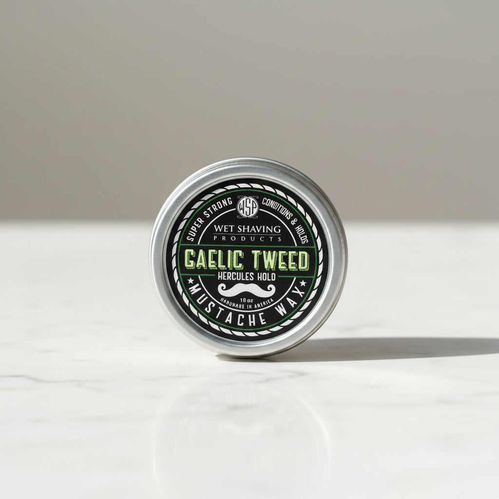 Wet Shaving Products Gaelic Tweed cera per baffi regular hold naturale