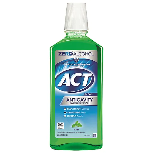 ACT Collutorio anticarie menta fluoro 33.8 oz
