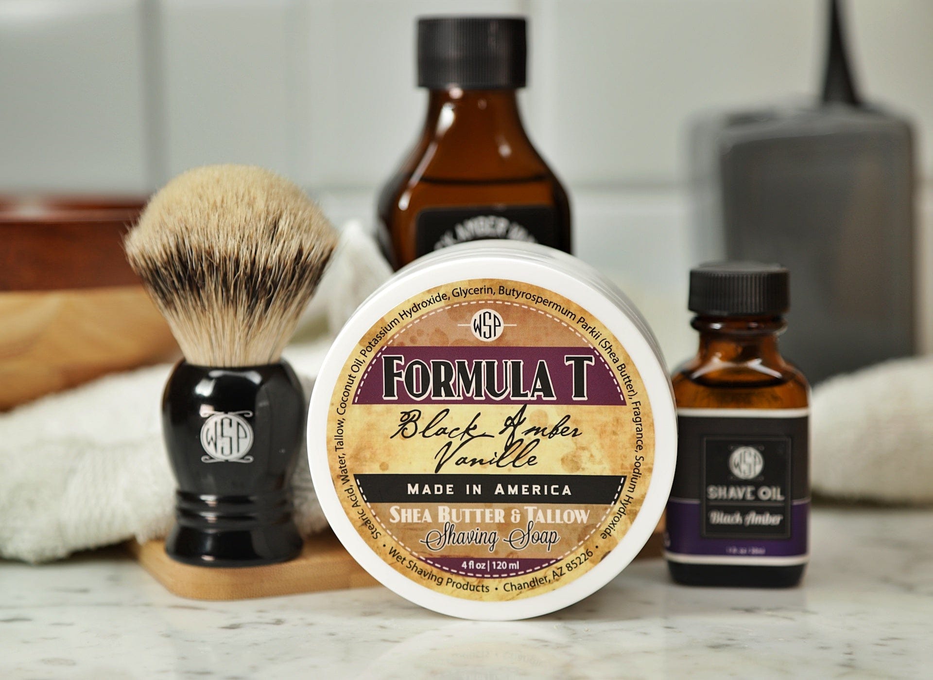 Wet Shaving Products Black Amber Formula T sapone da barba sego