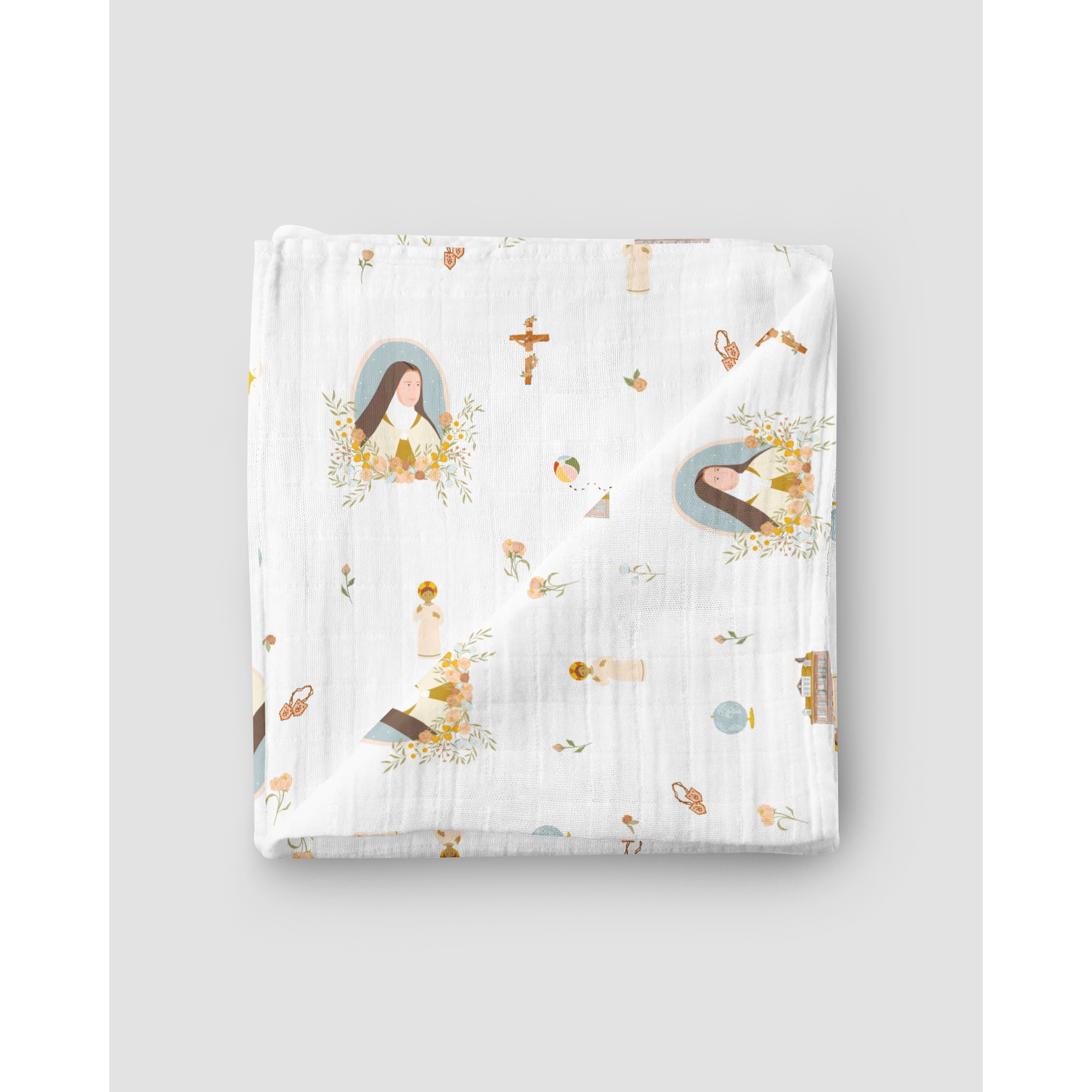 Be A Heart St Therese muslin coperta neonato 47x47