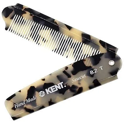 Kent A 82T-TW Pettine Pieghevole da Tasca Denti Fini Nero