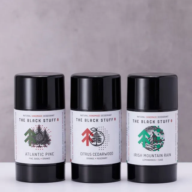 The Black Stuff Best Seller Deodorante Naturale 3 Pezzi Agrumi Pino