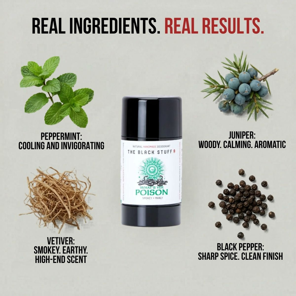 The Black Stuff What's Yer Poison Deodorante Uomo Vetiver Menta Edizione