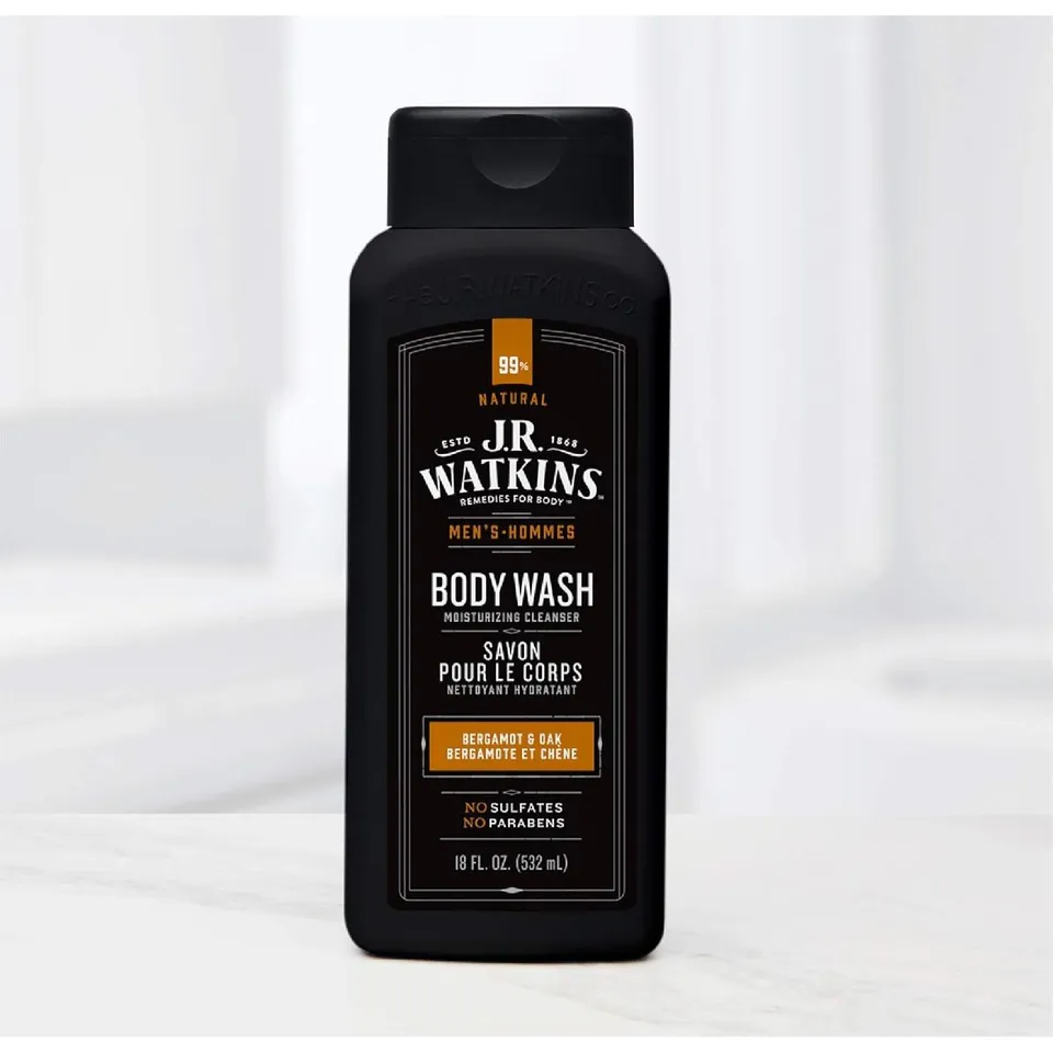 J.R. Watkins Men's Bergamot & Oak bagnoschiuma uomo 532 ml idratante