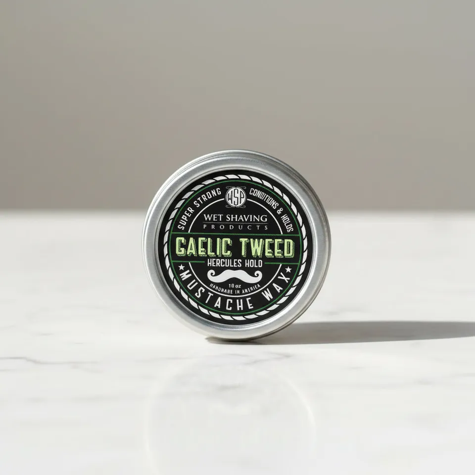 Wet Shaving Products Gaelic Tweed cera per baffi regular hold naturale