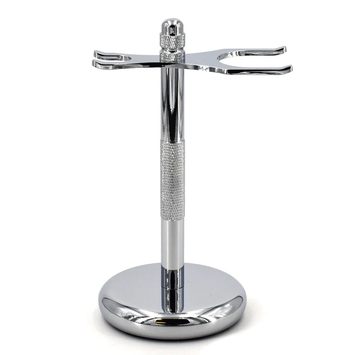 Stirling Soap stand rasoio e pennello barba cromato largo