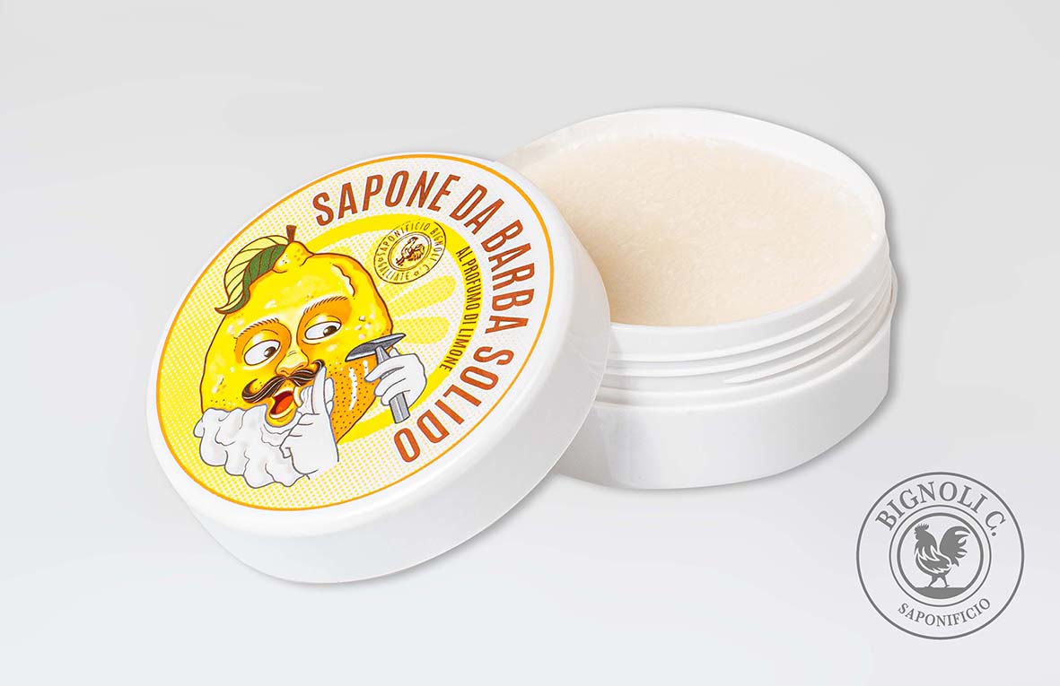 Saponificio Bignoli Sapone da Barba Limone 100 g Schiuma Densa