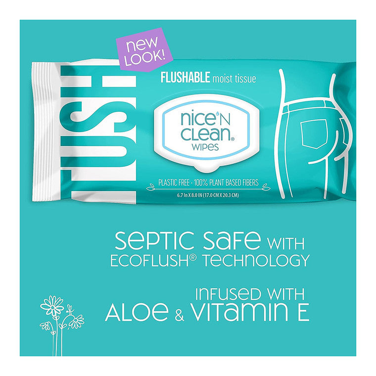Nice 'N Clean Flushable salviette umidificate aloe 48 pezzi