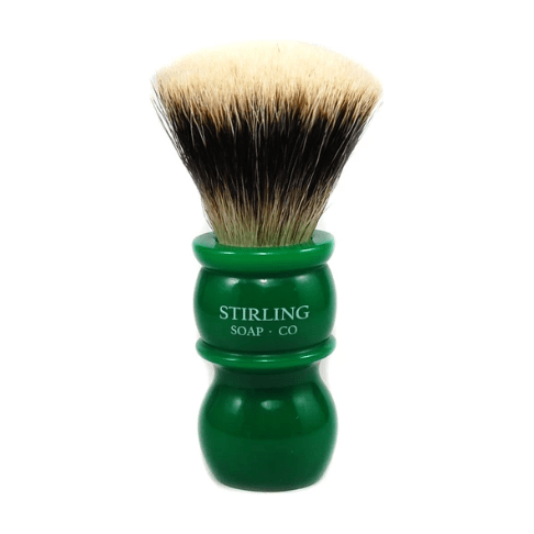 Stirling Soap Co. pennello barba tasso manico verde fan knot