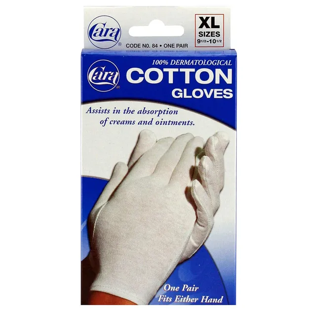 Cara Dermatological guanti in cotone bianchi XL 1 paio
