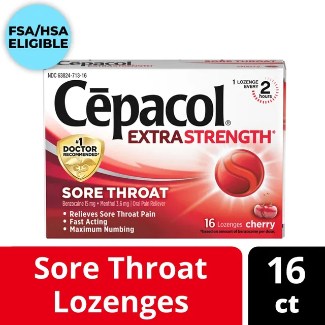 Cepacol Extra Strength Pastiglie Gola Ciliegia 16 Pezzi