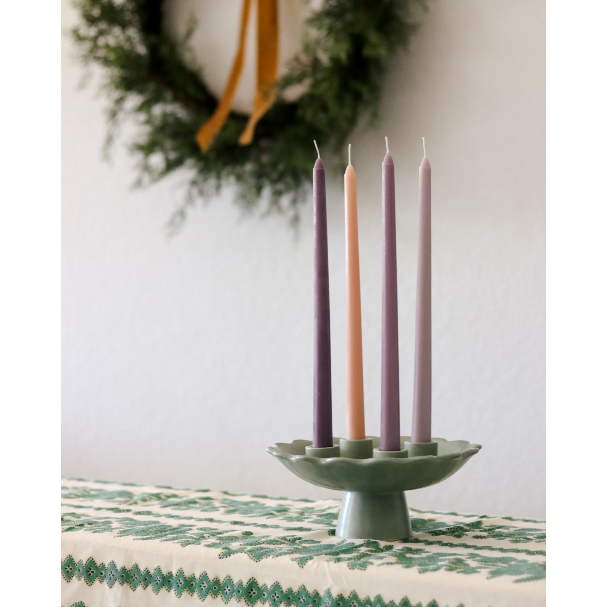 Pasteur Home Candele Avvento affusolate rosa viola 4 pezzi