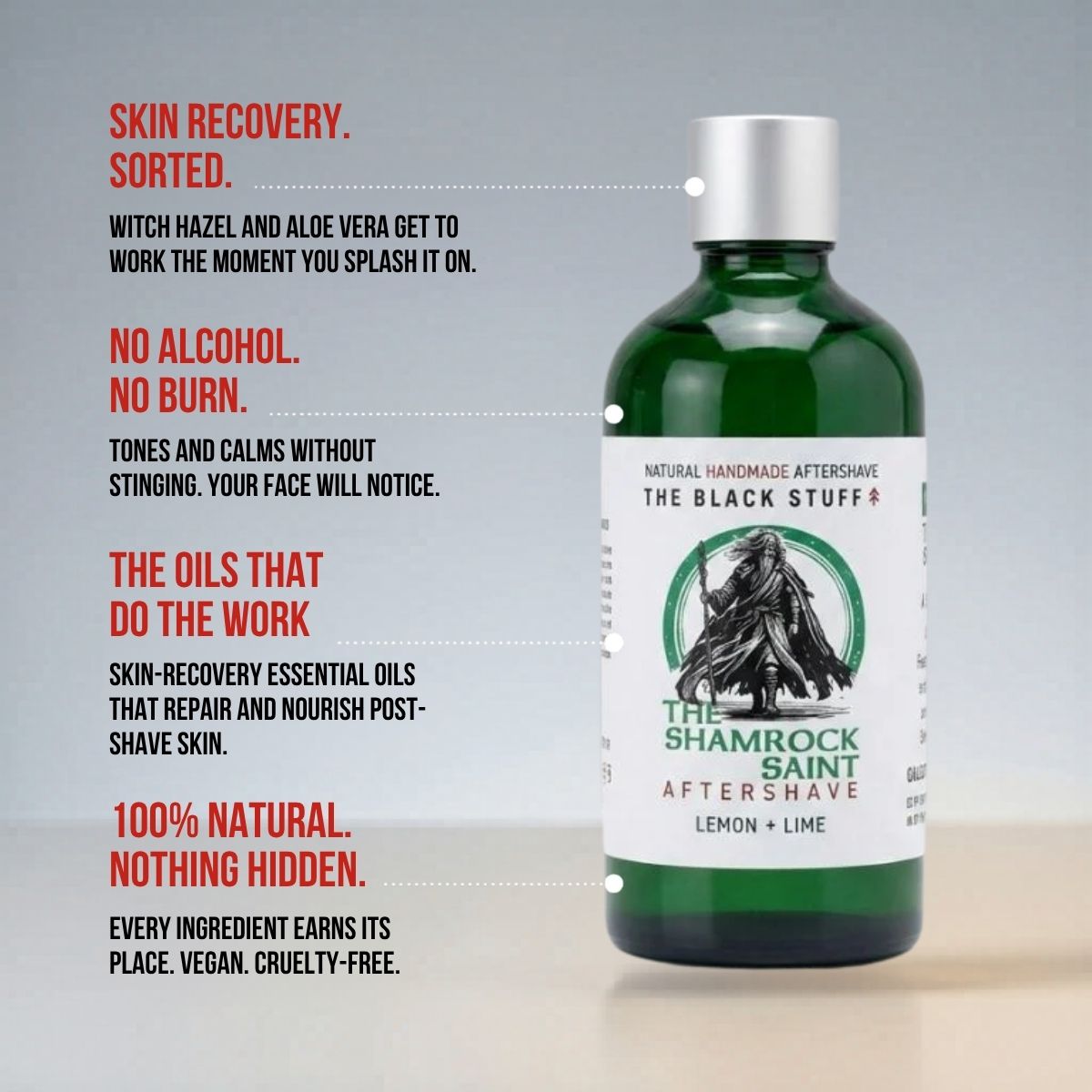 The Black Stuff Shamrock Saint Aftershave Splash 100ml lenitivo