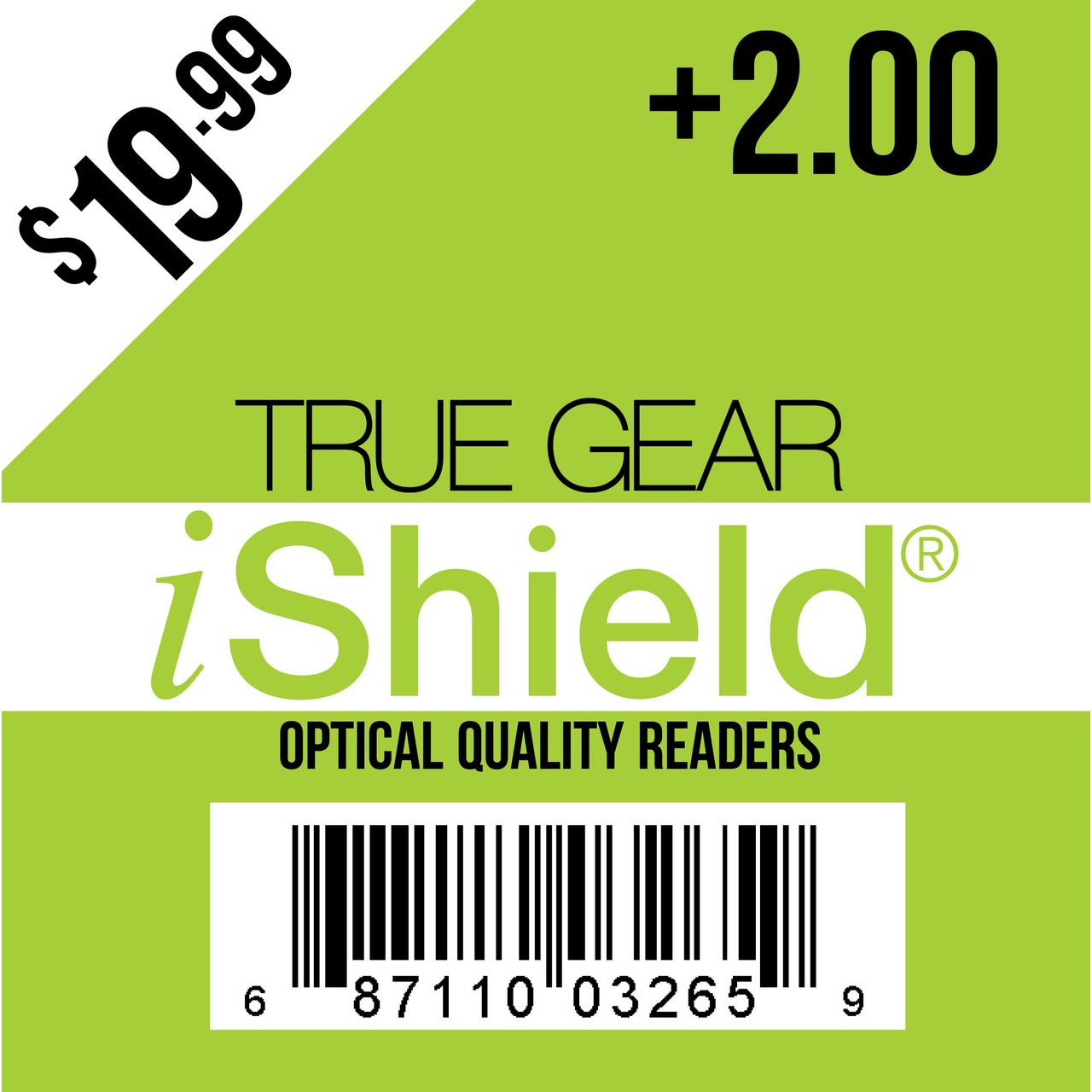 True Gear iShield Occhiali Lettura +2.00 Assortiti Presbiopia