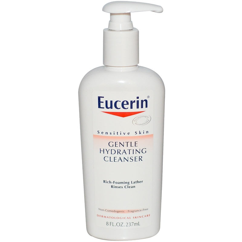 Eucerin Sensitive Skin detergente viso idratante 8 oz