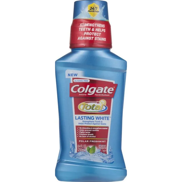 Colgate Total Lasting White Collutorio Polar Freshmint senza Alcol