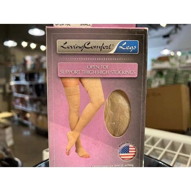 Loving Comfort autoreggenti punta aperta 20-30 mmHg L beige