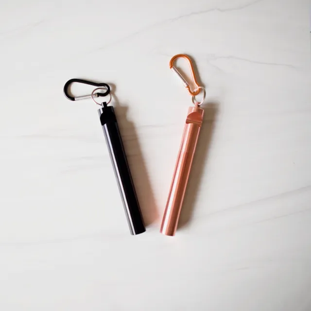 Love of Earth Straw Keychain cannuccia acciaio oro rosa