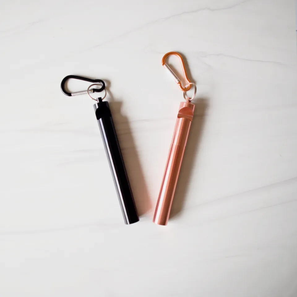 Love of Earth Straw Keychain cannuccia acciaio oro rosa