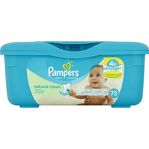 Pampers Natural Clean salviette umidificate vaschetta 72 pezzi