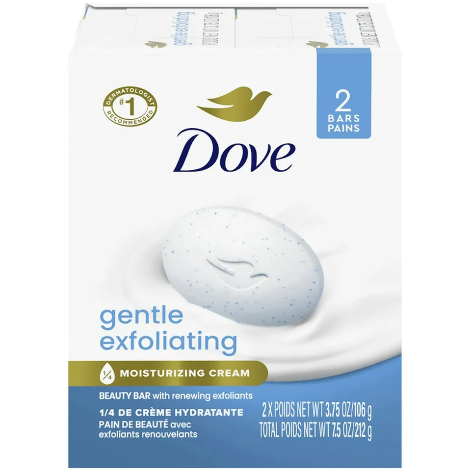 Dove Gentle Exfoliating Saponetta 4.25 oz 2 Pezzi Pelle Liscia