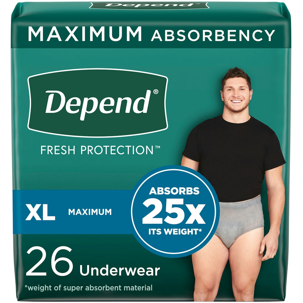 Depend Fresh Protection mutanda assorbente uomo XL 26 pezzi grigio