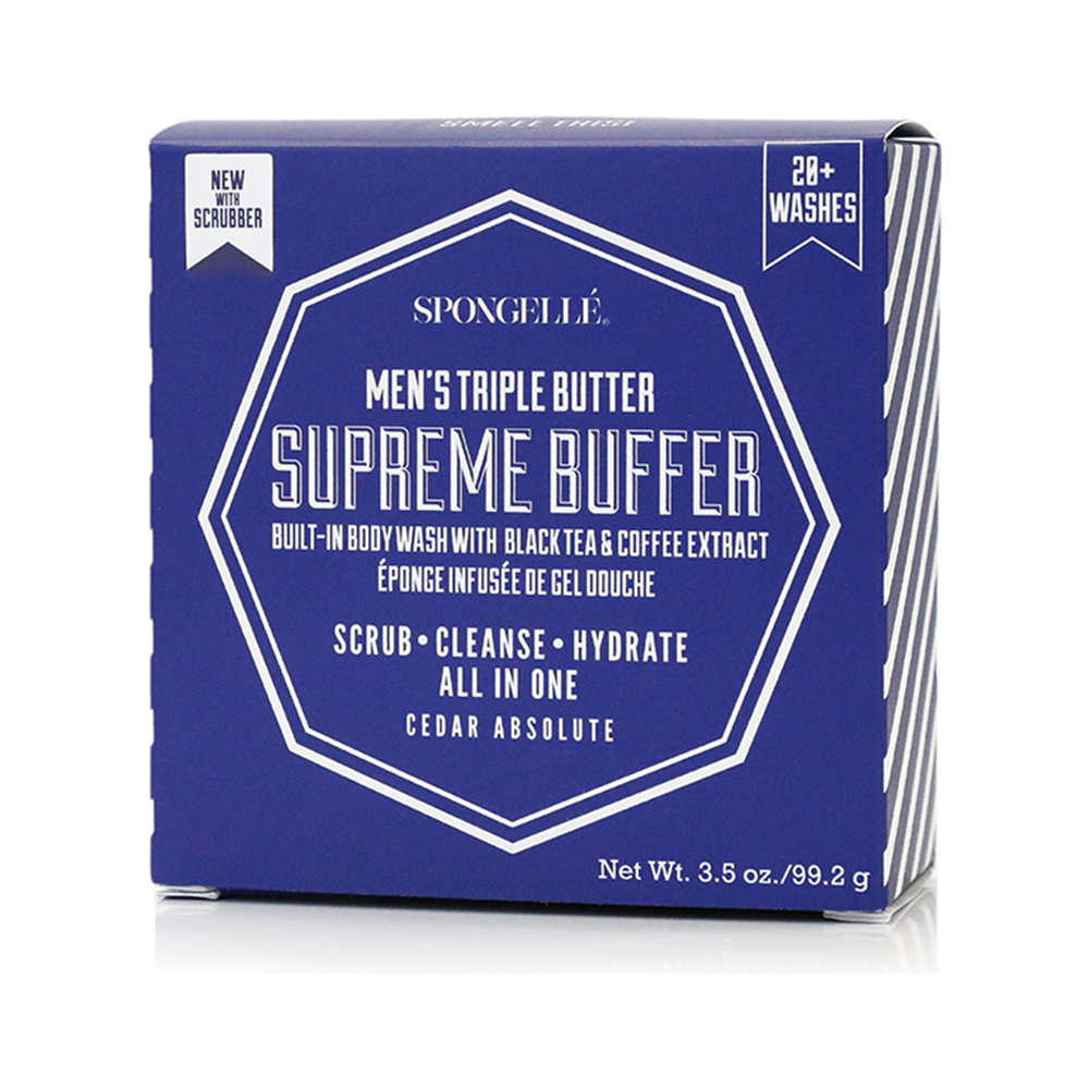 Spongellé Men's Supreme Buffer spugna doccia uomo cedro 20+ usi
