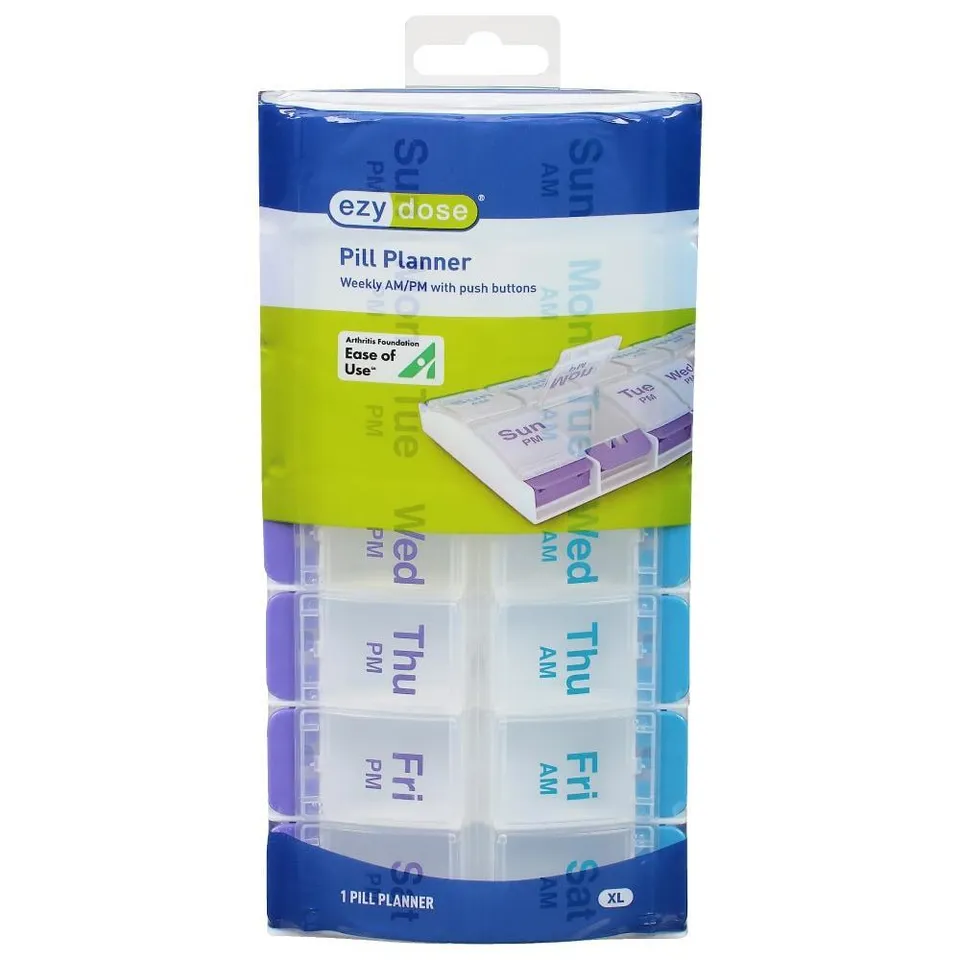Ezy Dose AM/PM Portapillole Settimanale XL a Pulsante