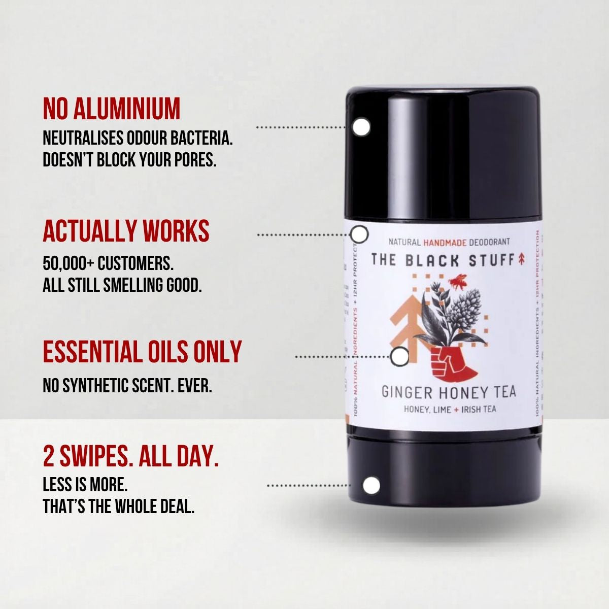 The Black Stuff Ginger Honey Tea deodorante naturale uomo