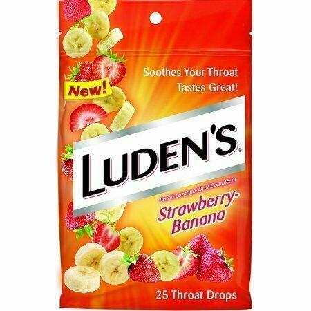 Luden's Strawberry Banana caramelle gola fragola banana 25pz