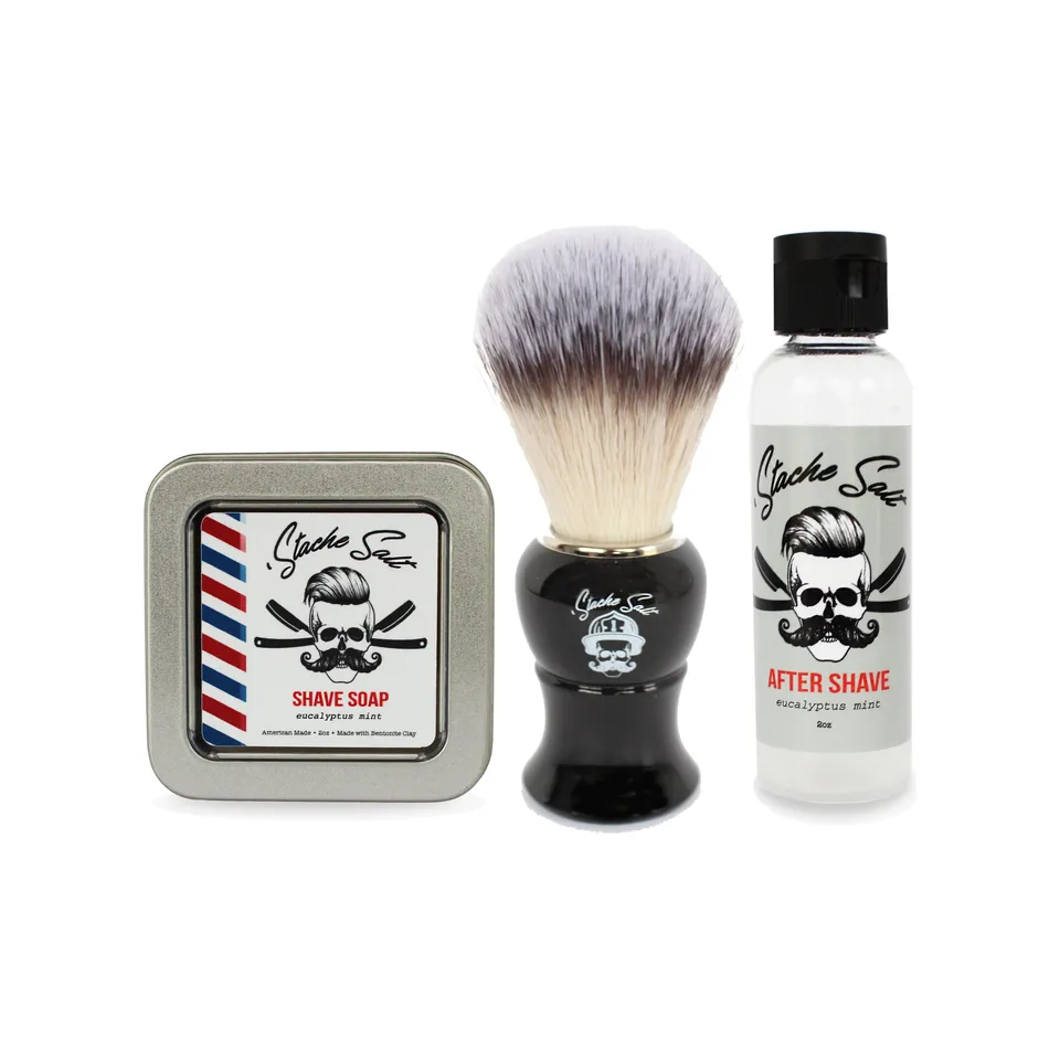 Ultimate Kit Rasatura Uomo Sapone Dopobarba Pennello 3 Pezzi