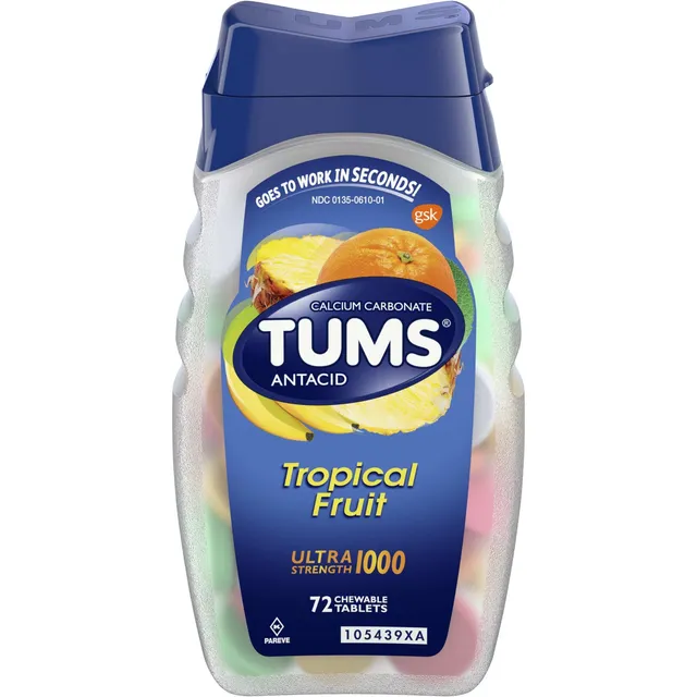 Tums Ultra Strength antiacido masticabile frutti tropicali 72 compresse