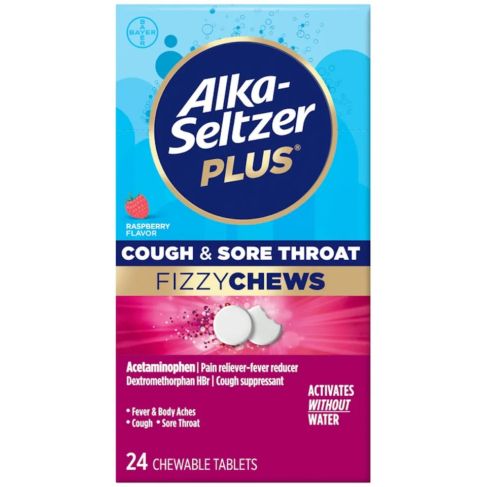 Alka-Seltzer Plus Tosse Mal di Gola Chews Mirtillo 24 pz