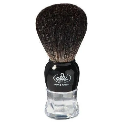 Omega 6192 Pennello da Barba Tasso Puro Schiuma Densa