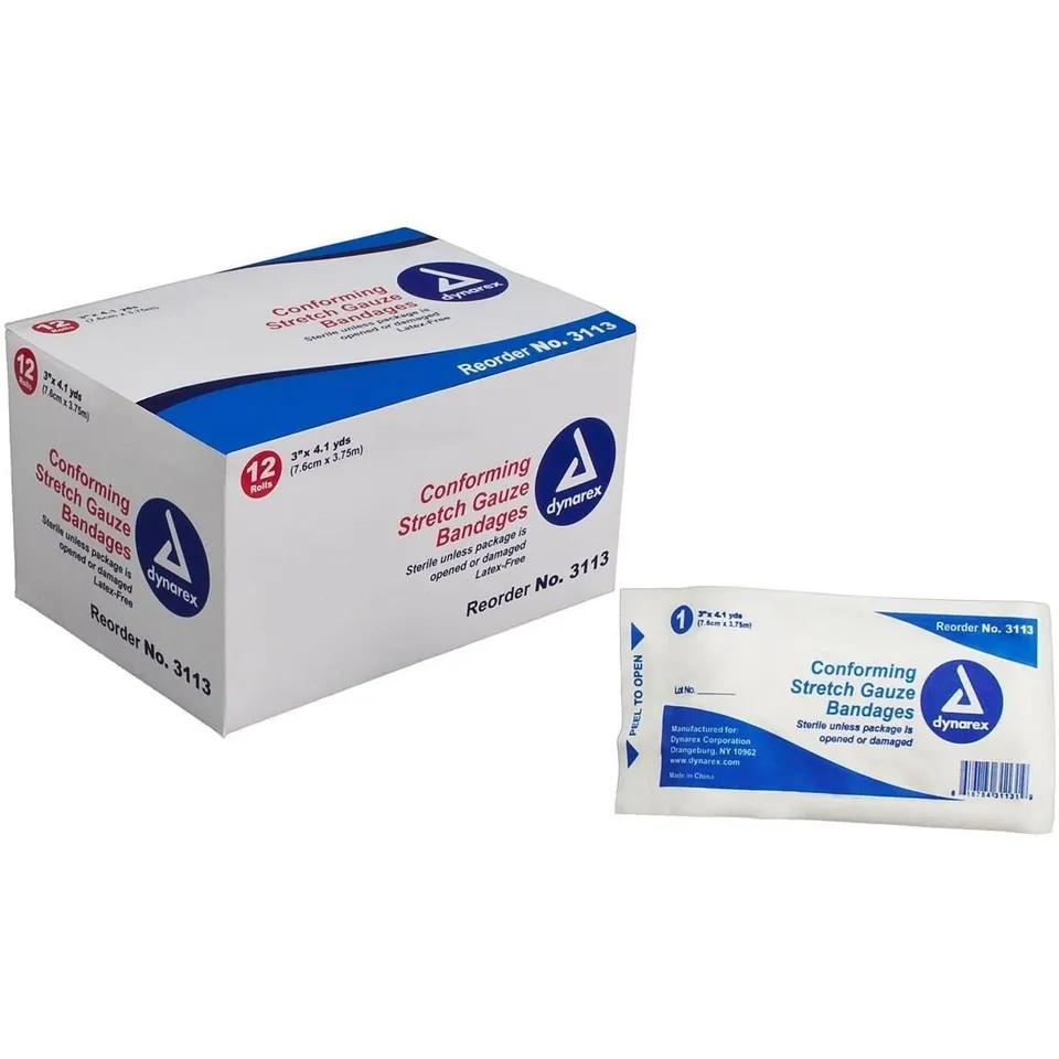 Dynarex Conform garza elastica sterile 3"x4,1 yd 12 rotoli
