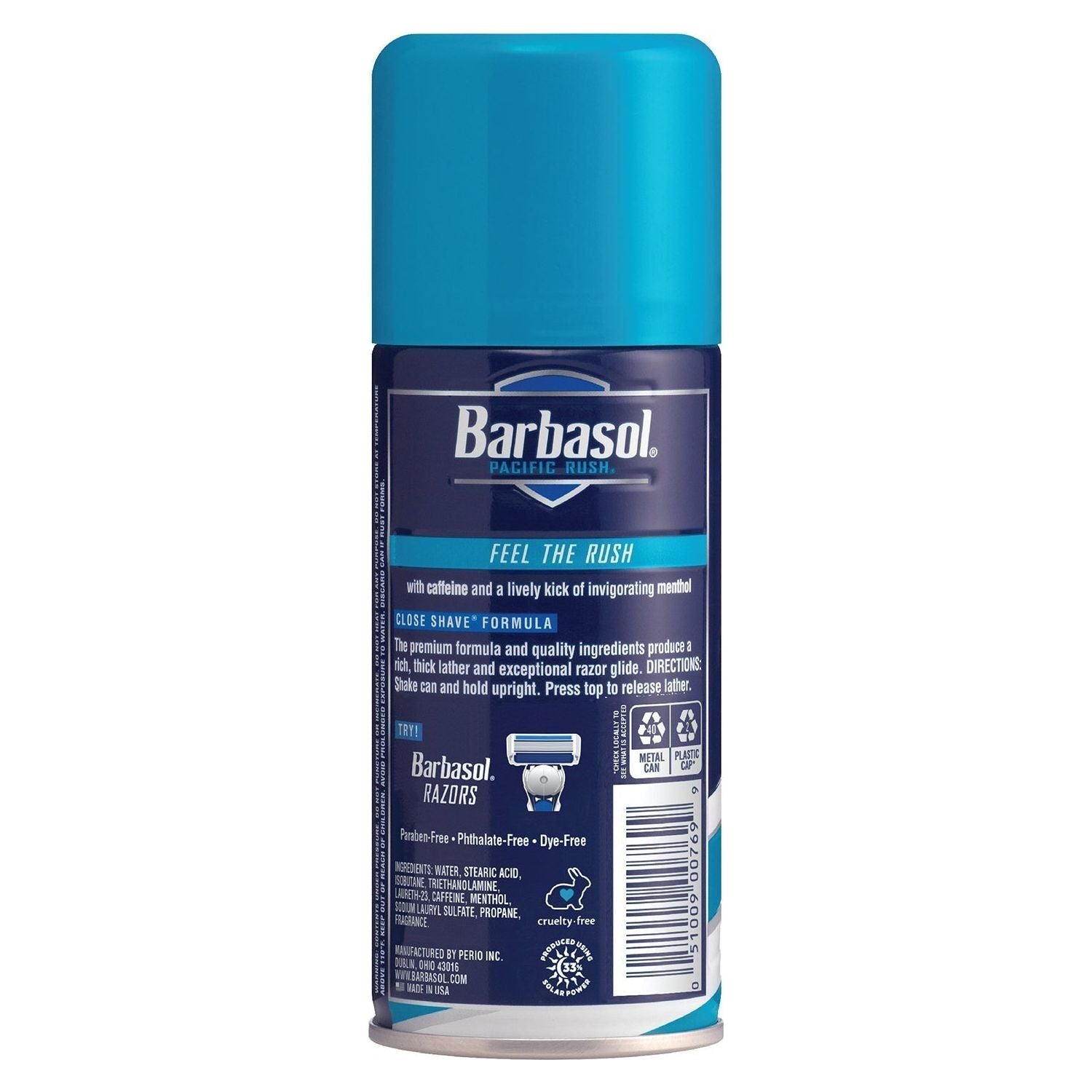 Barbasol Pacific Rush crema da barba 198g caffeina mentolo