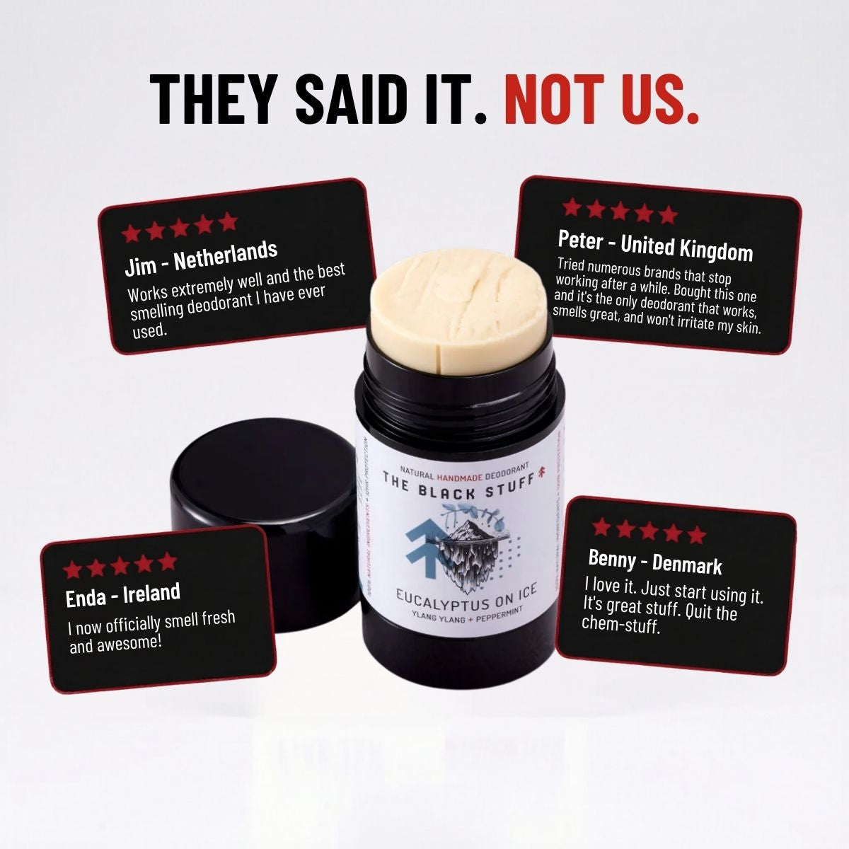 The Black Stuff Natural Deodorant deodorante Eucalyptus on Ice mentolo