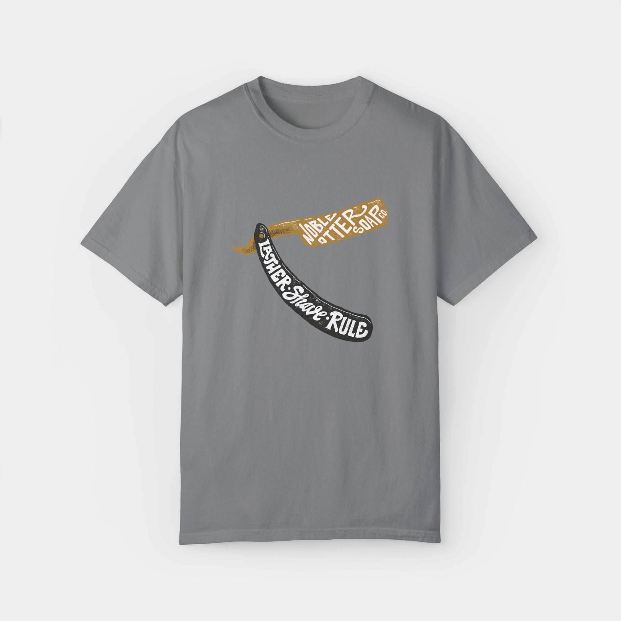 Noble Otter Lather, Shave, Rule T-Shirt cotone Bianca L