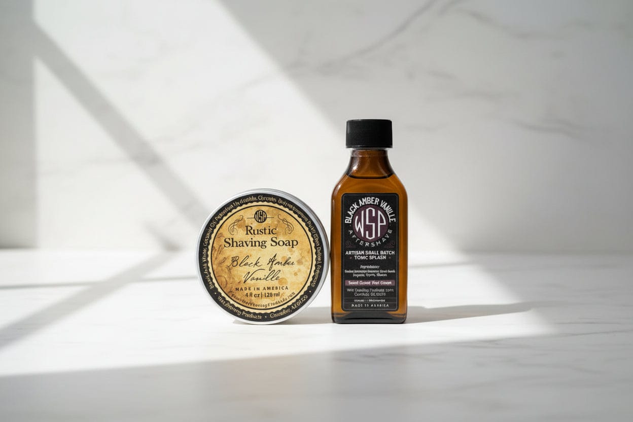 Wet Shaving Products Black Amber Rustic sapone da barba vegano ambra