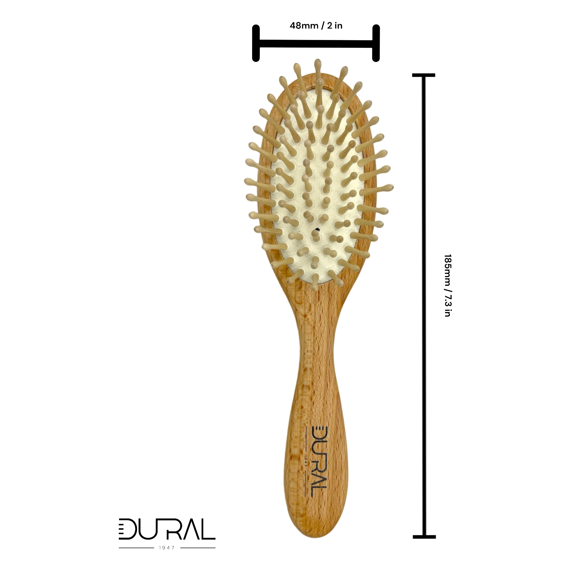 Dural Beech spazzola capelli legno faggio perni 185 mm
