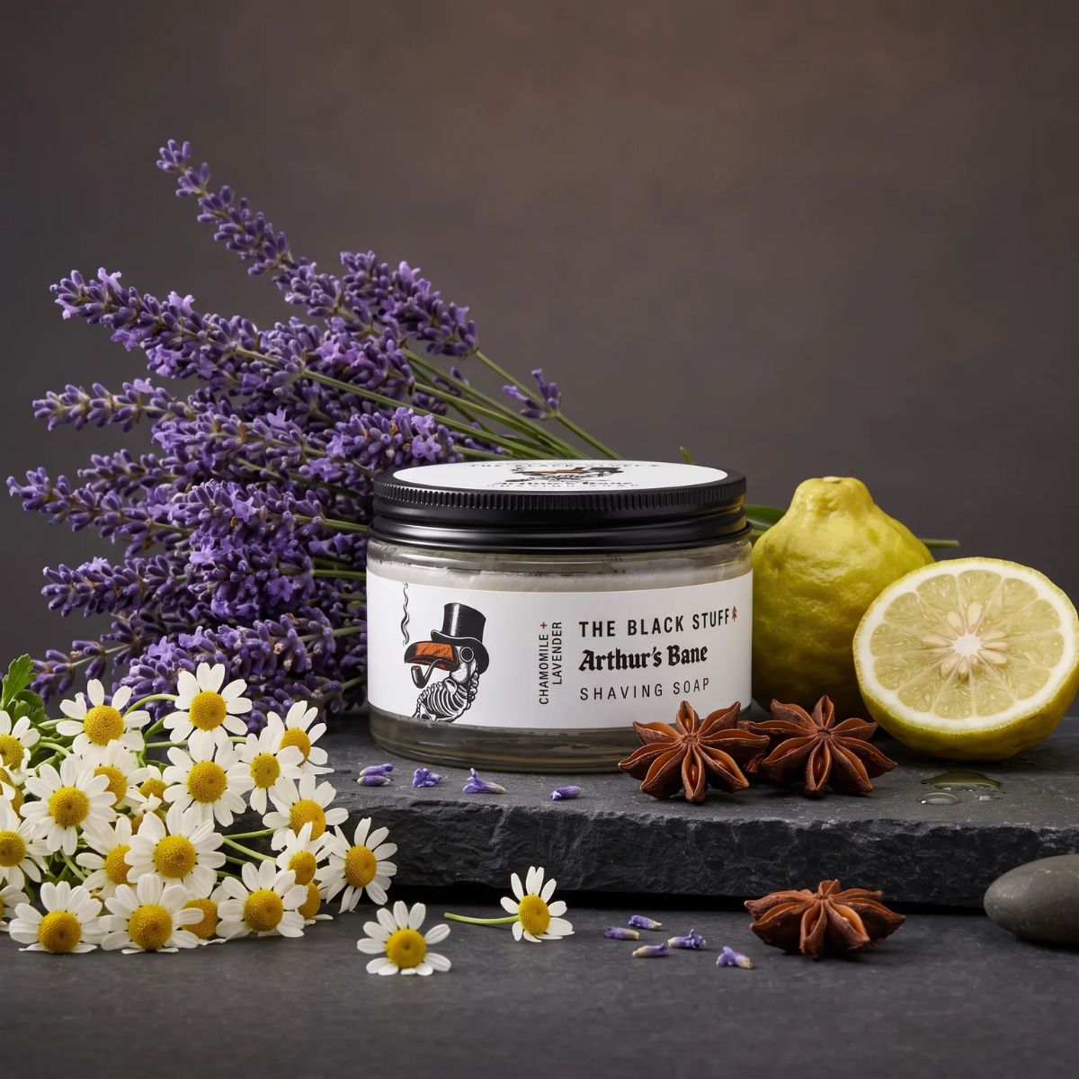 The Black Stuff Arthur's Bane sapone da barba 155 g in vetro