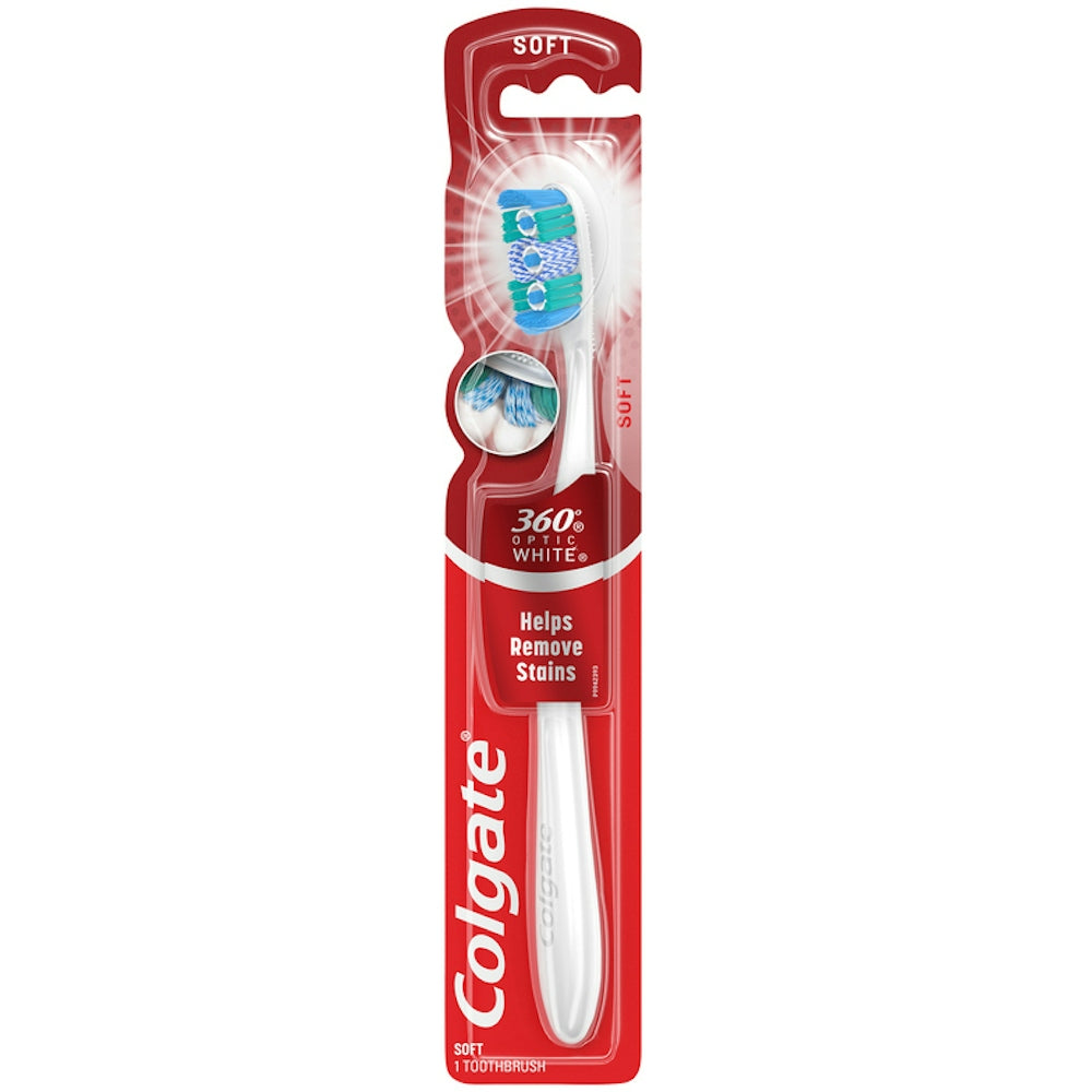 Colgate 360 Optic White spazzolino manuale morbido testina intera