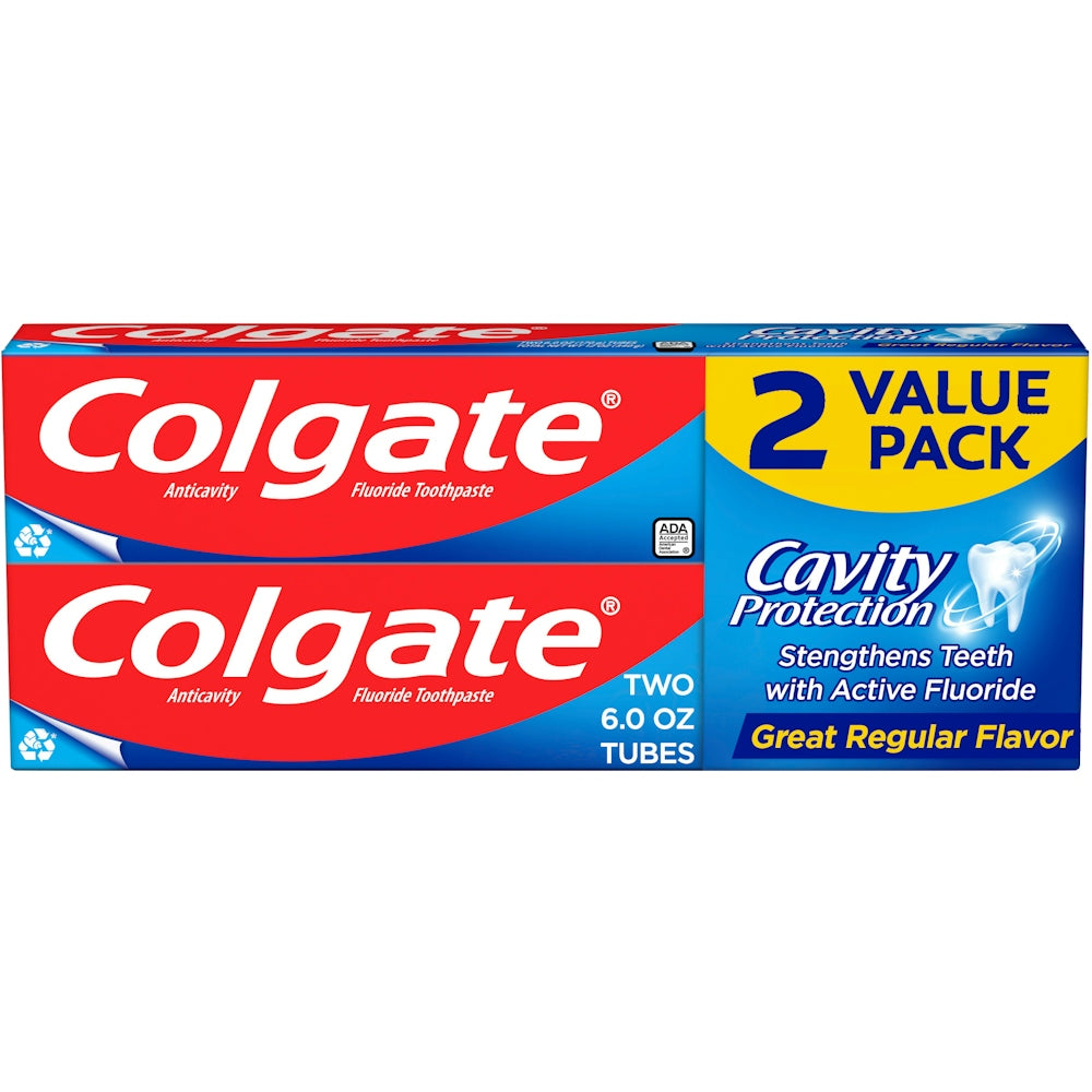 Colgate Cavity Protection dentifricio fluoro 2 pezzi carie